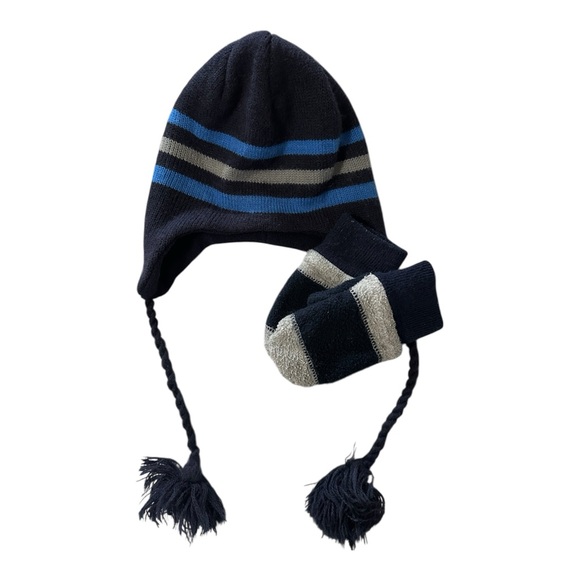 Target Other - Bundle of kids knit tassel hat and fleece mittens. Size Small